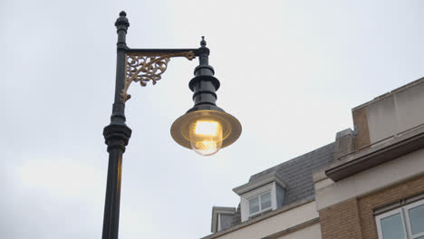 Close-Up-Of-Street-Lamp-On-Avery-Row-In-Mayfair-London-UK